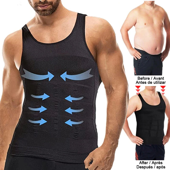 Men Slimming Body Shaper Chest Compression Shirts Tummy Control Shapewear Abdomen Slimming Vest Waist Trainer Corset Tank Top
