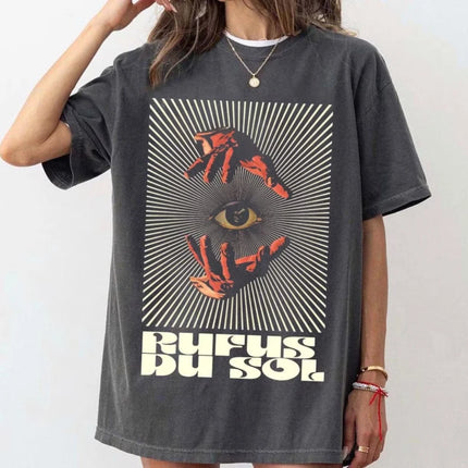 Rufus Du Sol T-shirt "Music Makes Things Better" House Music Pattern T-shirt Couple's Pure All-Season Streetwear Base Layer.