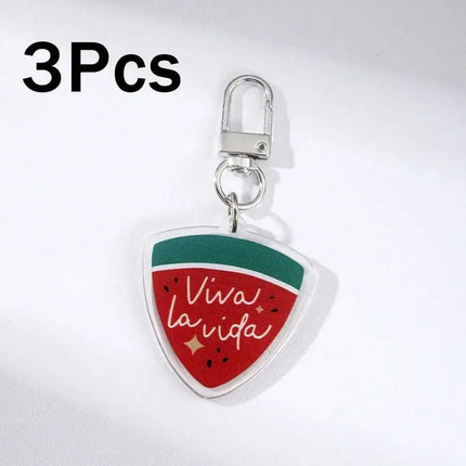 Watermelon Acrylic Keychain With Viva La Vida Design Unisex Pendant Car Bag Decoration Gift