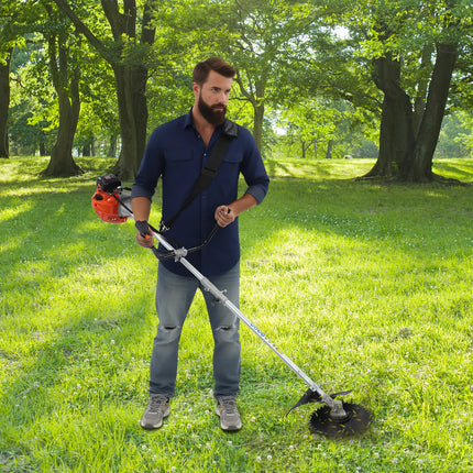 Gas Weed Trimmer 42.7cc, 2-Stroke Gasoline Brush Cutter With 3 Trimming Heads, 6500RPM Grass Trimmer for Garden Lawn Shrub, 1.25KW Brushcutter