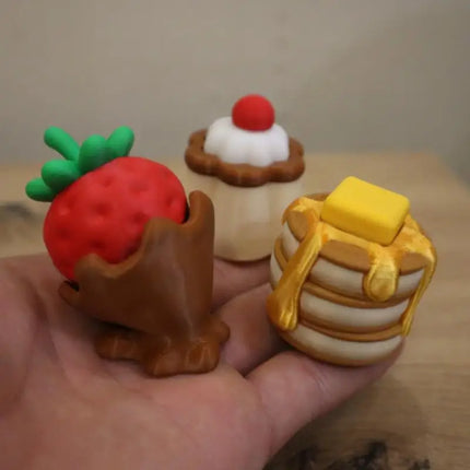 Strawberry Cake Model Keychain 1Pcs Calming Fidget Toy for Anxiety Stress Relief Finger Button Bag Charm for Girls