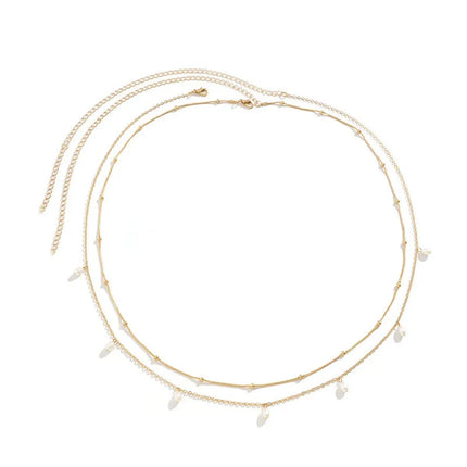 New Fashion Sexy Double Layer Pearl Chain for Women Waist Bead Belly Chain Belly Belt Summer Beach Body Jewelry Festival Gifts