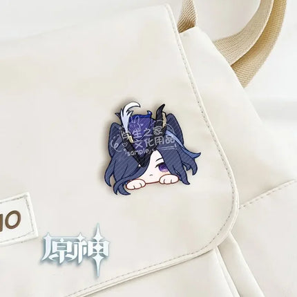Game Impact Fontaine Neuvillette Wriothesley Rabbit Ears Small Hands Acrylic Badge Backpack Button Brooch Accessories Gifts