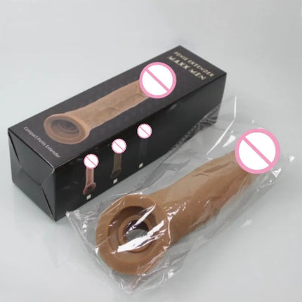 Penis Sleeve Enlarger For Men Dick Extension Sexy Adult Toy For Men Cock Sleeve For Penis Cover Reusable Condom