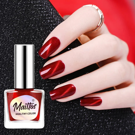WA510 Lucky- 12ml No-bake Cat's Eye Water-based Nail Polish, Oderless, With a magnet, dry quickly No need UV lamp, easy to tear
