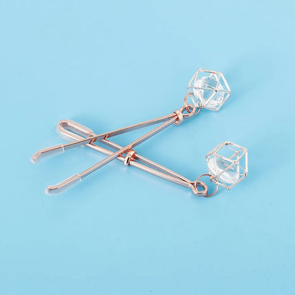 Stainless Steel Metal Chain Nipple Milk Clips Breast Clip Sex Slaves Nipple Clamps Sex Toys Butterfly Style For Couples