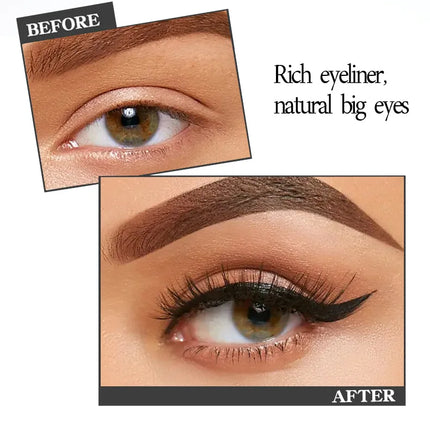 QXQY Easy Stamp Wing Eyeliner Pen - Dual Ended (Stamp + Pencil), Waterproof, Quick Dry, All Day Wear, Foolproof Application, Mus