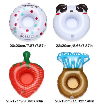 Inflatable Drink Holder Cup Coasters Swimming Pool Drink Float Bar Coasters Party Decoration Kids Float Toys For Beverage Bottle