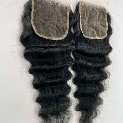 Brazilian Raw Human Hair Loose Deep Wave 4x4 5x5 6x6 Lace Closure Human Hair Loose Wave Lace Frontal Closure Only for Wig Making