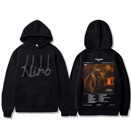 Rapper Niro OX7 Album Graphic hoodie Men Women Hip Hop Fashion Pop Music sweatshirt Male Casual Cotton Vintage pullover hoodies