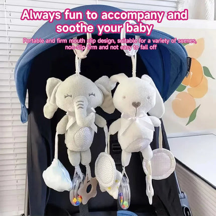 Baby Hanging Rattle Toys Sensory Plush Soft Animal Learning Toy Infant Crib Bed Stroller Early Education Development Handle Toys