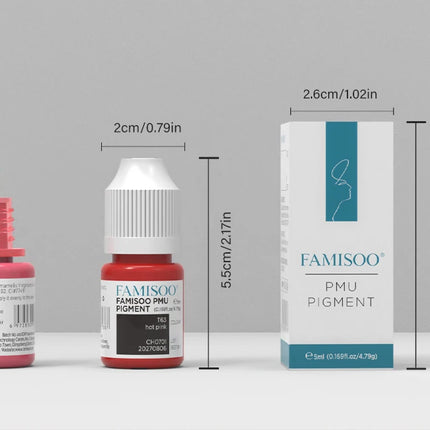 FAMISOO 5ML Permanent Makeup Pigment Inks Lip Tattoo Ink for Semi Permanent Makeup Eyebrows Pigment Tattoo Supplies
