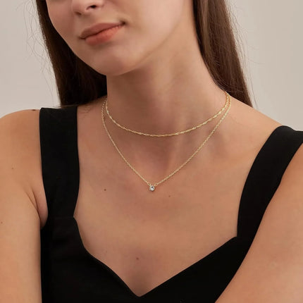 Diamond Necklaces for Women K Gold/Sterling Silver Choker Necklace Simple Gold Plated Jewelry Necklaces for Women Gifts