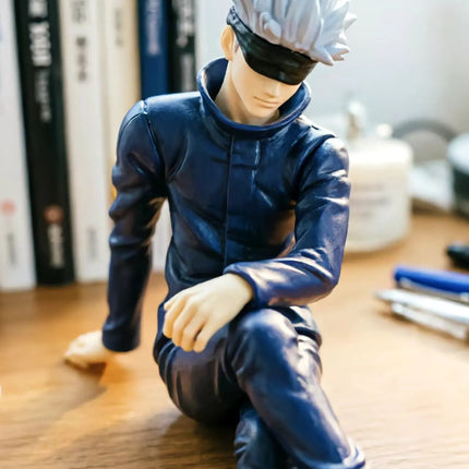 Gray Blue Hair Anime Statue Desktop Decoration Japanese Cartoon Figurine ACG Ornament Creative Home Decor Gift