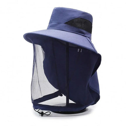 Breathable Bug Mesh Sun Hat Lightweight Mosquito Head Net for Camping Hiking Gardening Beekeeper Protector Cap