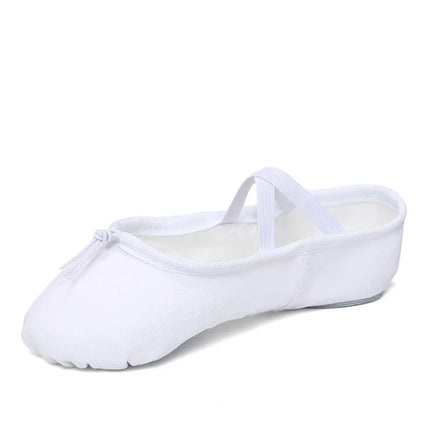 Girls Ballet Shoes Canvas Flat Ballet Dancing Slippers Dance Shoes For Adult Women Kids Children Classic Split-Sole Soft Leather
