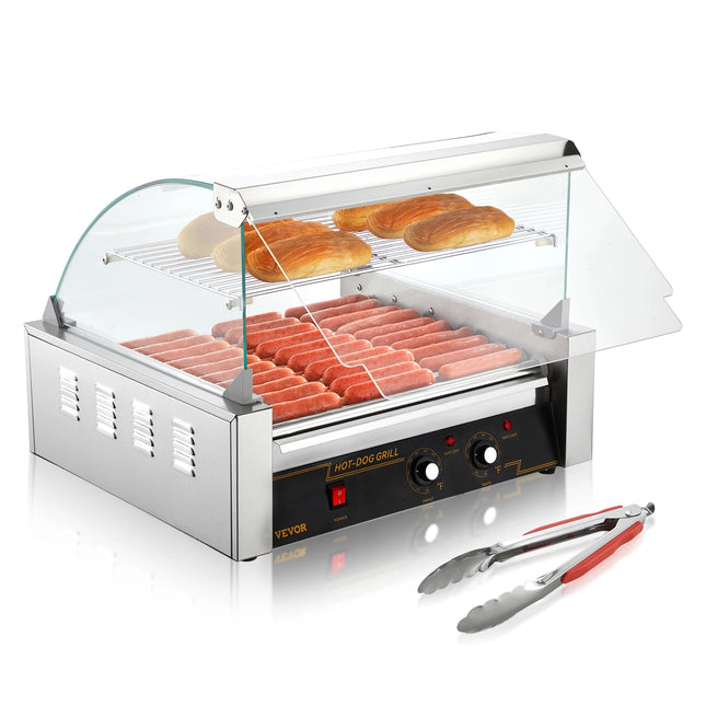 SucceBuy 5/7/11 Commercial Hot Dog Roller Electric Sausage Maker Barbecue Grill Machine for Camping Party Home Appliance 110V