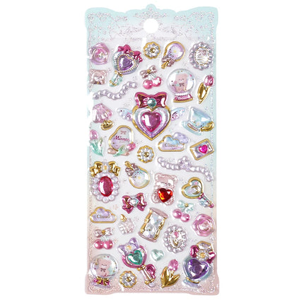 1pc/4pcs Kawaii Delicate 3D Relief Stickers Gemstone Gilding Stickers Scrapbooking Diy Journal Stationery Sticker Deco School