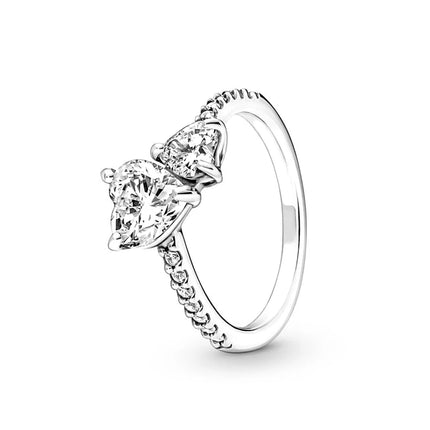 New 925 Silver Sun and Moon Love Princess Zircon Oxide Enamel Heart Love Ring Fashion Fine Jewelry For Women Gift Hypoallergenic