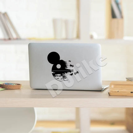 Space Sci-fi Vinyl Car Sticker Mickey Death Star Silhouette Laptop Decals SciFi Fantasy Wall Stickers Boys Room Decor Mural Art