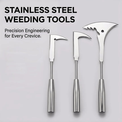 Manual Stainless Steel Weed Puller L Shaped Garden Hand Tool Efficient Weed Remover for Lawn Patio Yard