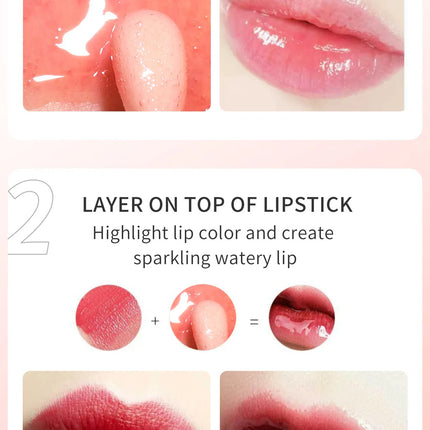 Hellokiss Lip Glow Oil 8ml Glossy Lip Oil Moisturizing Lip Glaze Transparent Lip Balm  Lip Stick Cherry