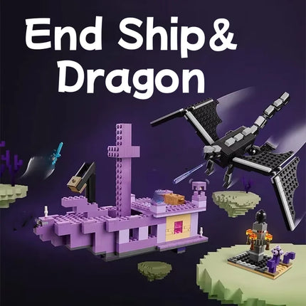 Ensemble de Construction Dragon de l'Ender et Vaisseau - 222 Pièces