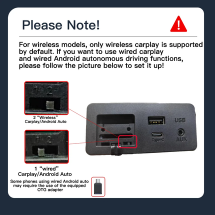 Type-C Wired Wireless CarPlay Android Auto USB Adapter for Mazda 2 3 6 CX3 CX5 CX8 CX9 MX5 Demio Miata TK78669U0C Retrofit  Kit