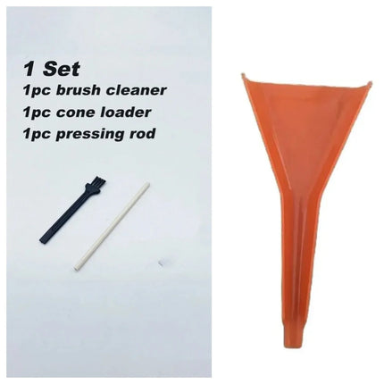 Pre Rolled Cones Loader Funnel Tool Set Including 1pcs Cone Loader, 1pcs Cleaning Brush And 1pcs Pressing Rod Tobacco Loader