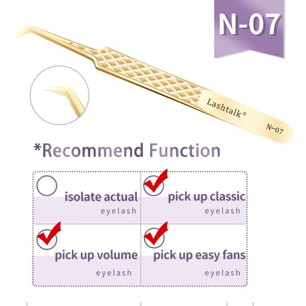 Lashtalk Precision Fiber Tip Tweezer Eyelash Extensions Diamond Grip Anti-Slip Premium Gold Stainless Steel Makeup From Nagaraku