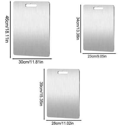 Cutting Boards for Kitchen Stainless Board 304 Steel Thickened Double Sided Food Grade Portable Fruit Meat Chopping