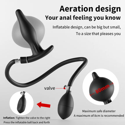 Electric Shock Pulse Anal Vibrator Inflatable Expander Plug Prostate Massager For Men Women G-spot Vibrator Sex Toys Couple Bdsm