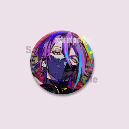 Anime Game Character Kamishiro Rui Pins PJSK Cartoon Round Brooches on Backpack Shirt Accessories Jewelry Badge Gift for Friends