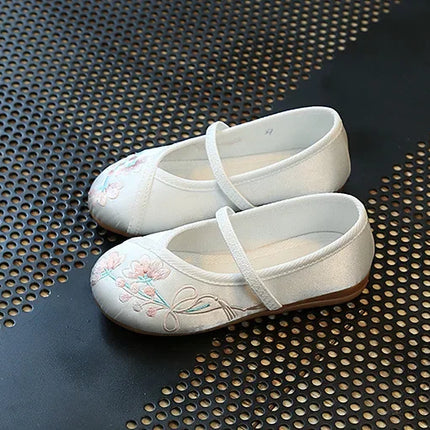 Children Fashion Girls Embroidered Shoes Chinese Ethnic Style Princess Dance Shoes Kids Causal Ancient Hanfu Shoes Handmade Flat