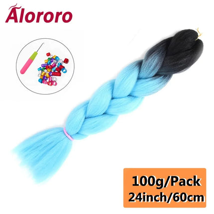 24 Inch Jumbo Braids for Hair Extensions Purple Synthetic Braiding Hair Accessories 100G/Pack Women DIY Hair for Crochet Braid