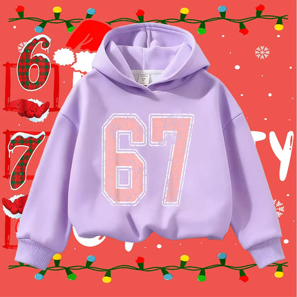 Kids Christmas Sweatshirt 67 Graphic Pullover Toddler Boys Girls Winter Casual Long Sleeve Top