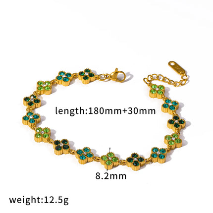 18K Gold Plated Stainless Steel Jewelry Set with Delicate Cubic Zirconia - Luxury Fashion Bracelet And Necklace Combo for Party