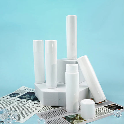 5/24/50/100pcs 15ml White Lip Tube Lip Balm Tube DIY Empty Lipstick Tube Containers Bottles 15g Round White Solid Lipstick Tube