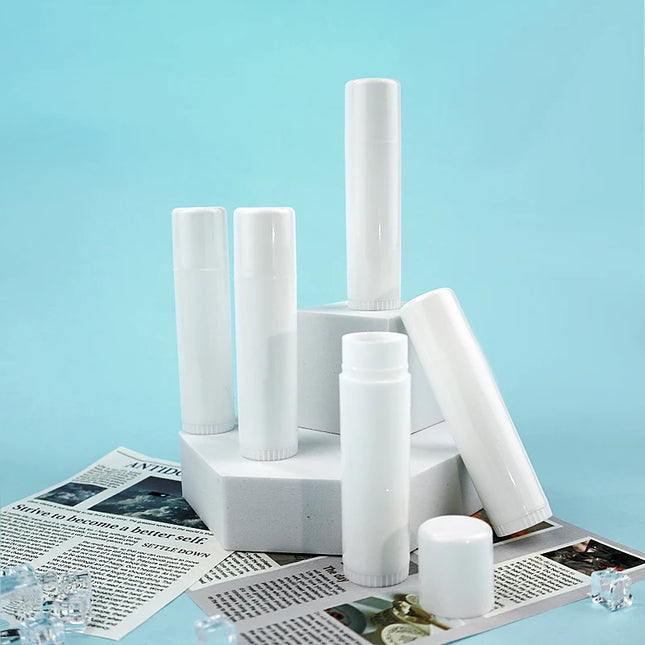 5/24/50/100pcs 15ml White Lip Tube Lip Balm Tube DIY Empty Lipstick Tube Containers Bottles 15g Round White Solid Lipstick Tube