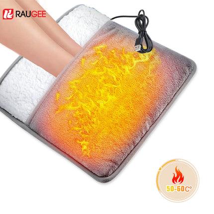 Electric Foot Heater USB Foot Heating Pad Portable Foot Warmer Heater Soft Wearable Foots Warmer Mat Home Office USB Foot Heater