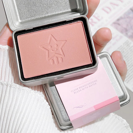 4 colors available iron box monochrome blush, peach color brightening skin tone matte blush plate, modify the outline color does