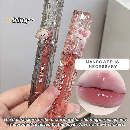 Gege Bear Crystal Mirror Water Lip Gloss Hydrating and Ultra-Moisturizing High Shine Glossy Lip Tint for Fuller Lips