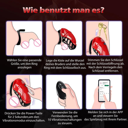 App Remote Control Vibrating Chastity Lock Male Chastity Penis Lock Abstinence Bondage Adult Erotic Sex Toys for Men 18+