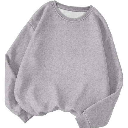Trendy Light Blue Oversized Sweatshirt for Women Loose Casual Top