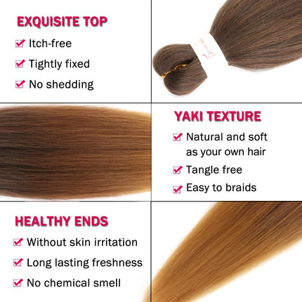 30inch 8 Packs Braiding Hair Pre Stretched Ombre Blonde Braids Hair Extensions Synthetic Xpression Prestretched Braiding Hair