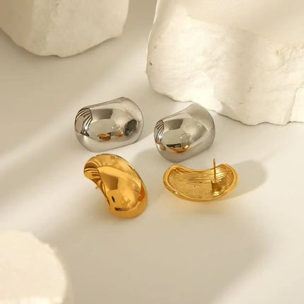 Fashionable elegant waterproof stainless steel bow heart-shaped pendant women's earrings jewelry party wedding 2025 new item
