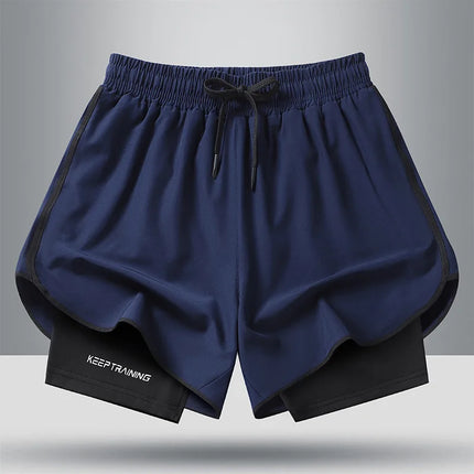 Men's Quick Dry Running Shorts with Drawstring and Zip Pockets - Ideal for Athletic Workouts and Gym Sessions