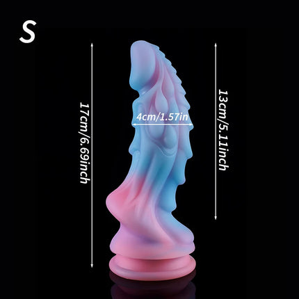 New Luminous Dildos Colorful Glowing Huge Dragon Monster Penis Anal Butt Plug Adult Toys Soft Dildo with Suction Cup Women