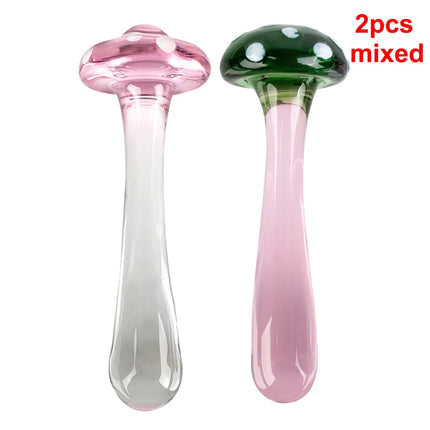 14cm Mushroom Glass Dildos For Anal Plug Women Men 18 Couples Tools Butt Plugs Dilator Sex Toys Adult Games Erotic Products Shop