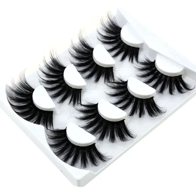 4 pairs of natural mink eyelashes 25mm handmade extended false eyelashes
